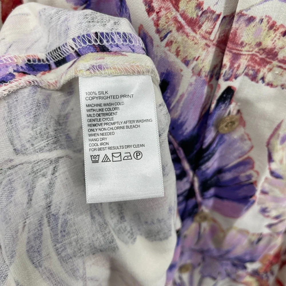 Tommy Baham Silk Shirt Mens‎ XXL Multicolor Floral Hawaiian